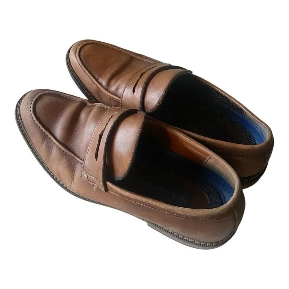 Mens Vince Camuto‎ Brown Leather Casual Work Shoes Size 8.5